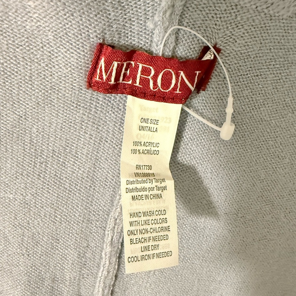 NWOT Merona Soft Pale Blue Knit Shawl - Picture 9 of 9